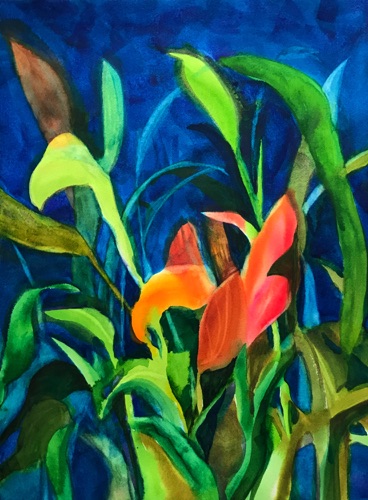Dancing Flowers (sold);
watercolor on Arches CP 140; 24 x 18" Dancing Flowers (sold);
watercolor on Arches CP 140; 24 x 18"